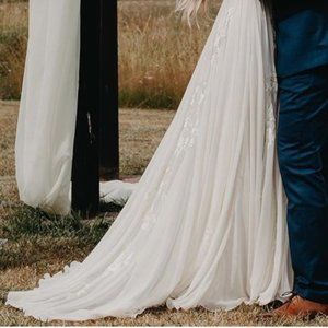 new Anthropologie BHLDN Bonaire V-Neck Embroidered Wedding